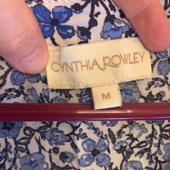 Cynthia Rowley Blue Floral Blouse, M - Picture 2 of 4